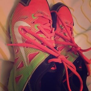 Green pink and black Nike’s